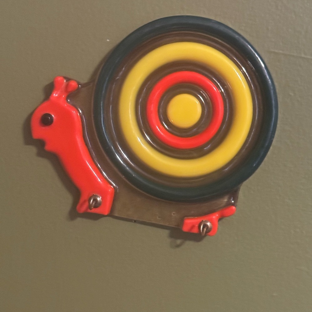 Vibrant Snail Wall Hook in Red and Yellow
